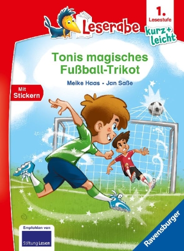 Buchcover und Innenansicht für das Buch: Leserabe 1. Lesestufe Kurz und leicht - Tonis magisches Fußball-Trikot