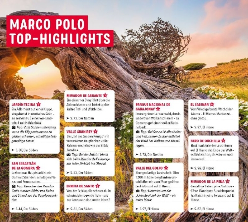 Buchcover und Innenansicht für das Buch: MARCO POLO Reiseführer La Gomera, El Hierro