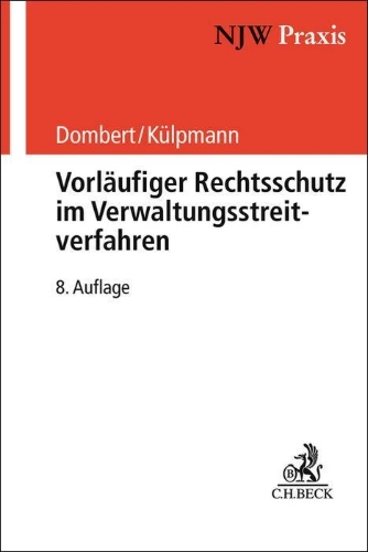 Buchcover und Innenansicht für das Buch: Vorläufiger Rechtsschutz im Verwaltungsstreitverfahren
