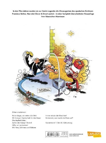 Buchcover und Innenansicht für das Buch: Mortadelo y Filemon: La caja de diez cerrojos