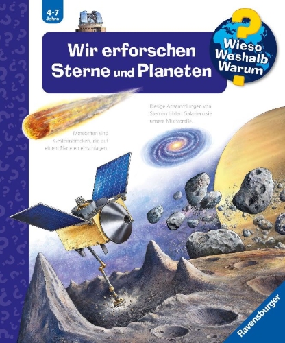 Buchcover und Innenansicht für das Buch: Wieso? Weshalb? Warum?, Band 59 - Wir erforschen Sterne und Planeten