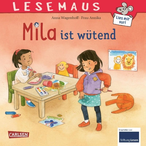 Buchcover und Innenansicht für das Buch: LESEMAUS 213: Mila ist wütend
