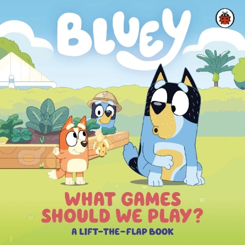 Buchcover und Innenansicht für das Buch: Bluey: What Games Should We Play?