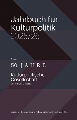 Buchcover und Innenansicht für das Buch: Jahrbuch für Kulturpolitik 2025/26
