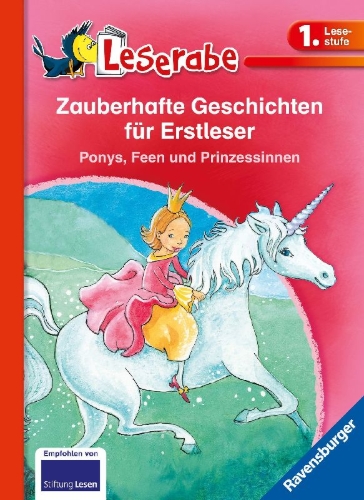 Buchcover und Innenansicht für das Buch: Zauberhafte Geschichten für Erstleser. Ponys, Feen und Prinzessinnen - Leserabe 1. Klasse - Erstlesebuch für Kinder ab 6 Jahren