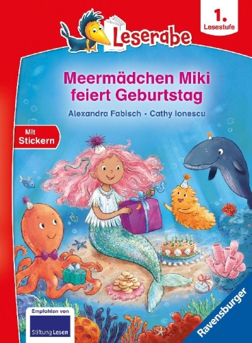 Buchcover und Innenansicht für das Buch: Leserabe 1. Lesestufe - Meermädchen Miki feiert Geburtstag