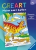Buchcover und Innenansicht für das Buch: CreArt Malen nach Zahlen ab 7: Dinosaurier