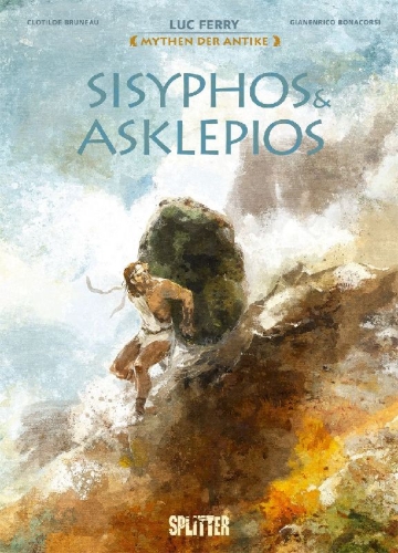 Buchcover und Innenansicht für das Buch: Mythen der Antike: Sisyphos & Asklepios (Graphic Novel)