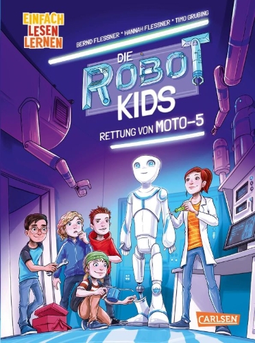 Buchcover und Innenansicht für das Buch: Die Robot-Kids: Rettung von Moto-5