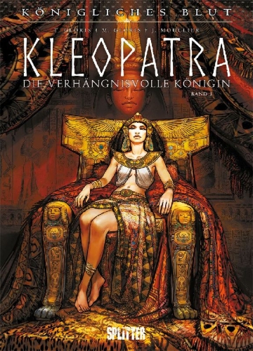 Buchcover und Innenansicht für das Buch: Les reines de sang - Cléopâtre, la Reine fatale