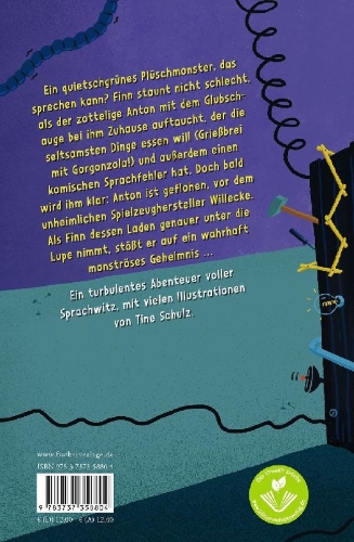 Buchcover und Innenansicht für das Buch: Finn und die monsterige Rückwärtsmaschine