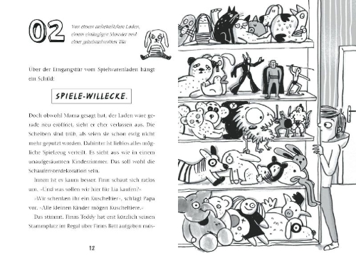 Buchcover und Innenansicht für das Buch: Finn und die monsterige Rückwärtsmaschine