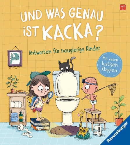 Buchcover und Innenansicht für das Buch: Und was genau ist Kacka? Antworten für neugierige Kinder