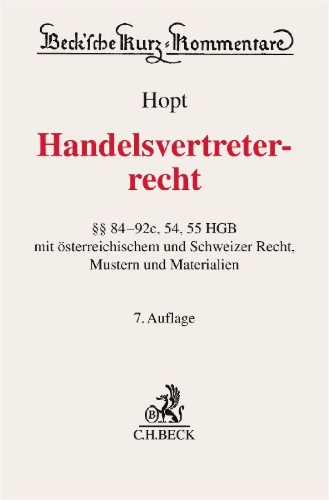Buchcover und Innenansicht für das Buch: Handelsvertreterrecht