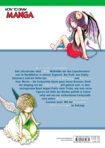 Buchcover und Innenansicht für das Buch: How To Draw Manga: Kolorieren mit Copic-Stiften
