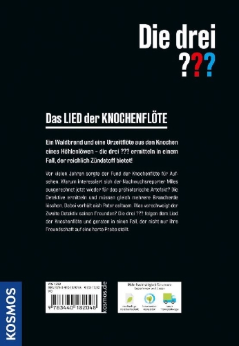 Buchcover und Innenansicht für das Buch: Die drei ??? Das Lied der Knochenflöte