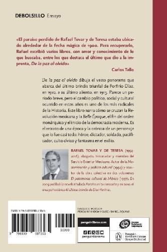 Buchcover und Innenansicht für das Buch: De la paz al olvido / From Peace to Oblivion