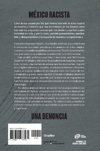 Buchcover und Innenansicht für das Buch: México racista / Racist Mexico