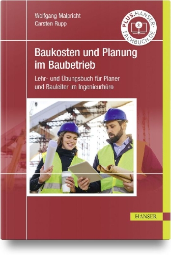 Buchcover und Innenansicht für das Buch: Baukosten und Planung im Baubetrieb