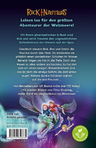 Buchcover und Innenansicht für das Buch: Rick Nautilus - Kampf der Wasserdrachen