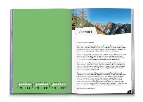 Buchcover und Innenansicht für das Buch: KOMPASS Öffi Touren Bayerische Alpen