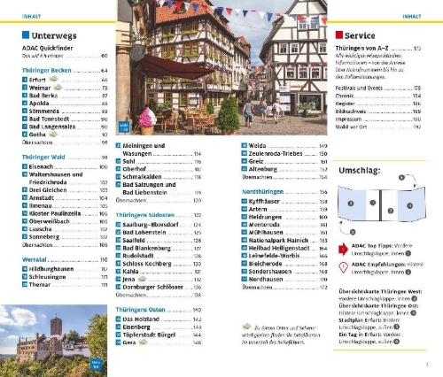 Buchcover und Innenansicht für das Buch: ADAC Reiseführer plus Thüringen