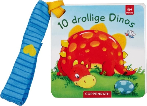 Buchcover und Innenansicht für das Buch: Mein erstes Fühl-Buch für den Buggy: 10 drollige Dinos