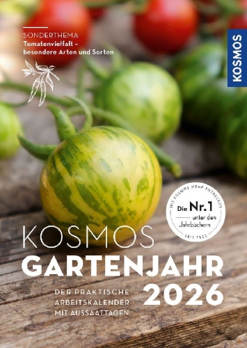 Buchcover und Innenansicht für das Buch: Kosmos Gartenjahr 2026