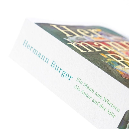 Buchcover und Innenansicht für das Buch: Ein Mann aus Wörtern. Als Autor auf der Stör