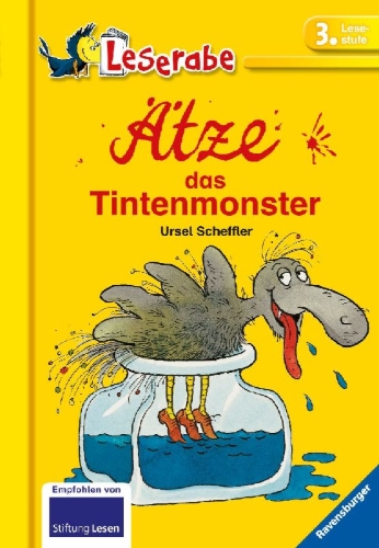 Buchcover und Innenansicht für das Buch: Ätze. das Tintenmonster - Leserabe 3. Klasse - Erstlesebuch für Kinder ab 8 Jahren
