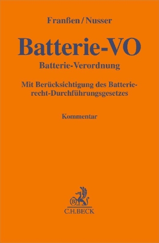 Buchcover und Innenansicht für das Buch: Batterie-VO