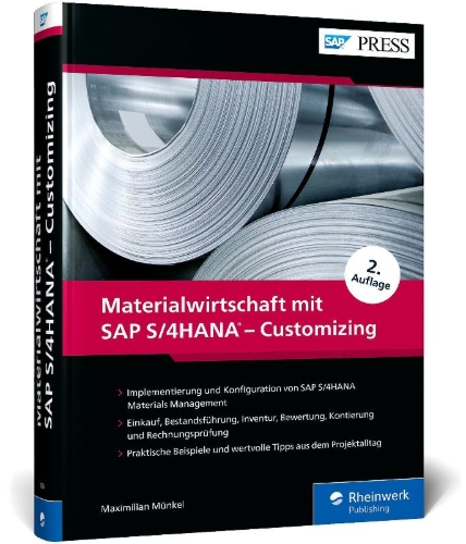 Buchcover und Innenansicht für das Buch: Materialwirtschaft mit SAP S/4HANA - Customizing