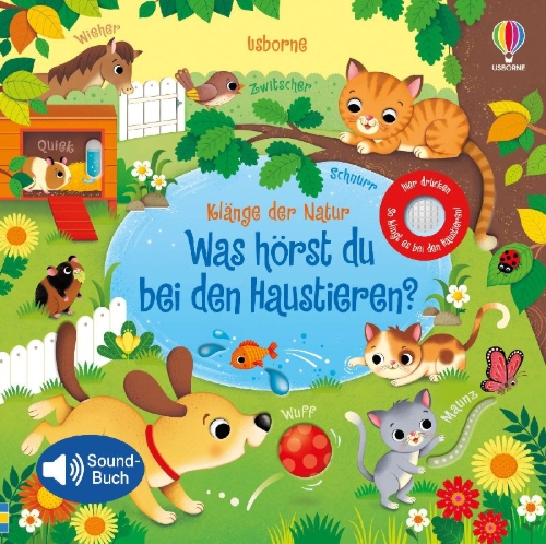 Buchcover und Innenansicht für das Buch: Klänge der Natur: Was hörst du bei den Haustieren?