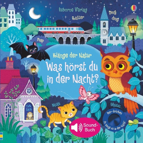 Buchcover und Innenansicht für das Buch: Klänge der Natur: Was hörst du in der Nacht?