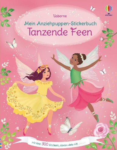 Buchcover und Innenansicht für das Buch: Mein Anziehpuppen-Stickerbuch: Tanzende Feen