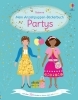 Buchcover und Innenansicht für das Buch: Mein Anziehpuppen-Stickerbuch: Partys