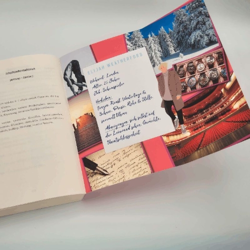 Buchcover und Innenansicht für das Buch: 4 Months, 24 Melodies & 1 Maybe