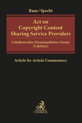Buchcover und Innenansicht für das Buch: Act on Copyright Content Sharing Service Providers