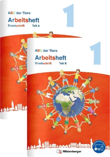 Buchcover und Innenansicht für das Buch: ABC der Tiere 1 Neubearbeitung - Arbeitsheft Druckschrift, Teil A und B