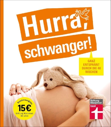Buchcover und Innenansicht für das Buch: Hurra, schwanger!