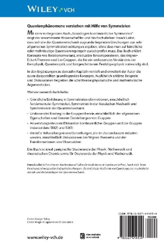Buchcover und Innenansicht für das Buch: Grundlagen kontinuierlicher Symmetrien