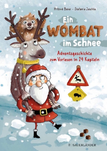 Buchcover und Innenansicht für das Buch: Ein Wombat im Schnee. Adventsgeschichte zum Vorlesen in 24 Kapiteln