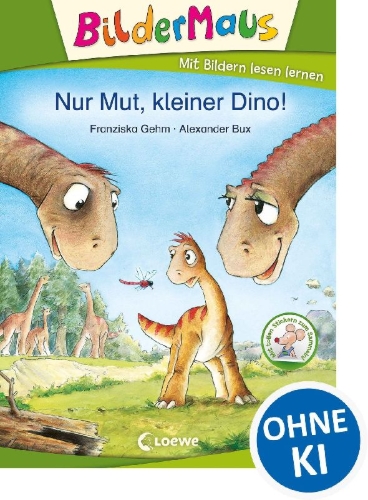 Buchcover und Innenansicht für das Buch: Bildermaus - Nur Mut, kleiner Dino!