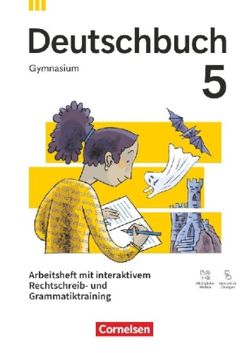 Buchcover und Innenansicht für das Buch: Deutschbuch Gymnasium 5. Schuljahr - Zu allen Ausgaben 2026 - Arbeitsheft mit interaktivem Rechtschreib-/Grammatiktraining