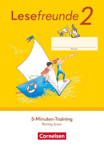 Buchcover und Innenansicht für das Buch: Lesefreunde 2. Schuljahr. 5-Minuten-Training - Arbeitsheft Richtig Lesen - Östliche Bundesländer und Berlin