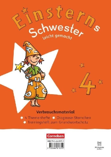 Buchcover und Innenansicht für das Buch: Einsterns Schwester Leicht gemacht 04 - Neubearbeitung 2022 - Themenhefte 1-4, Training Grundwortschatz und Diagnoseheft - Verbrauchsmaterial