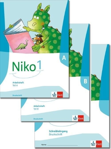 Buchcover und Innenansicht für das Buch: Niko 1. Paket: Arbeitsheft zur Fibel in Druckschrift, Druckschriftlehrgang Klasse 1