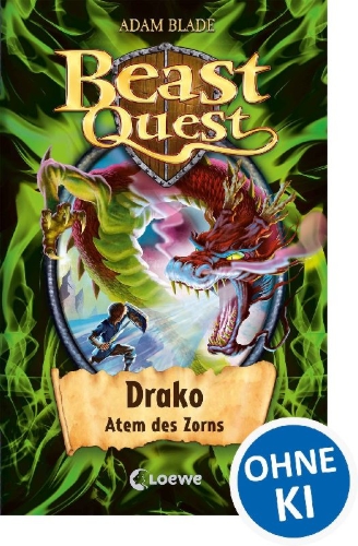 Buchcover und Innenansicht für das Buch: Beast Quest 23. Drako, Atem des Zorns
