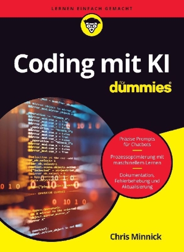 Buchcover und Innenansicht für das Buch: Coding mit KI für Dummies