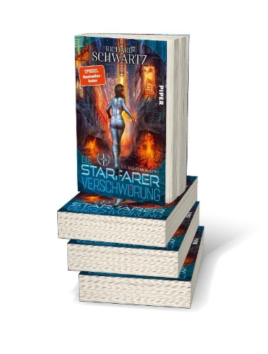 Buchcover und Innenansicht für das Buch: Die Starfarer-Verschwörung